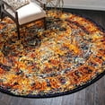 thumbnail image 1 of Unique Loom Rosso Collection Area Rug - Basilica (8' Round Orange/Black), 1 of 7