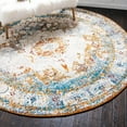 thumbnail image 1 of Unique Loom Rosso Collection Area Rug - Bellini (4' 1" Round Beige/Blue), 1 of 6