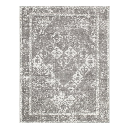 Unique Loom Rosso Collection Area Rug - Gabrieli (8' x 10' Rectangle Gray/Ivory)