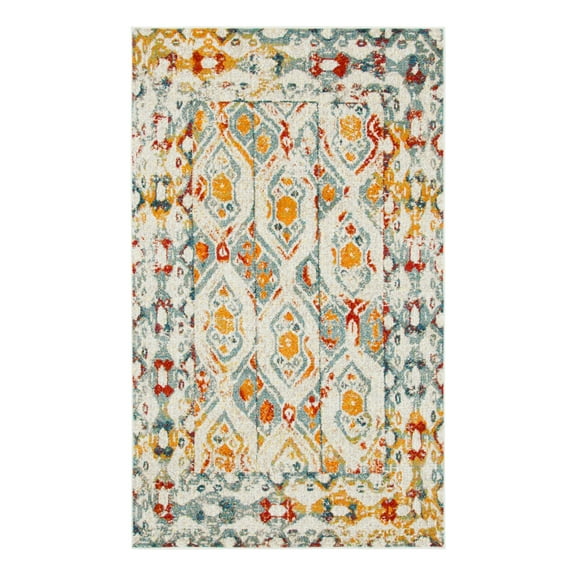 Unique Loom Rosso Collection Area Rug - Piazza (5' 1" x 8' Rectangle Multi/Black)