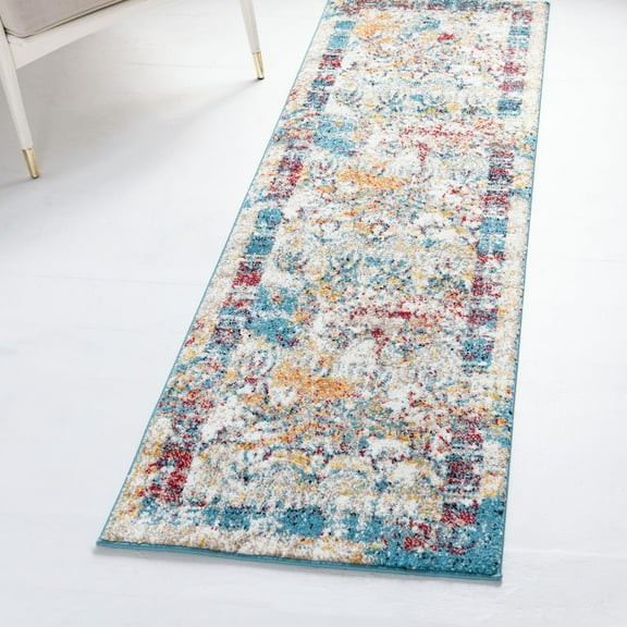 Unique Loom Rosso Collection Area Rug - Vivaldi (2' x 6' 1" Runner Multi/Gray)