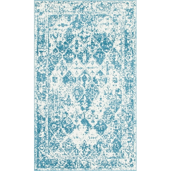 Unique Loom Rosso Rectangular Geometric Traditional Area Rugs, Blue
