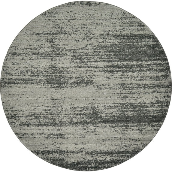 Unique Loom Round Solid Print Modern Area Rugs, Dark Gray