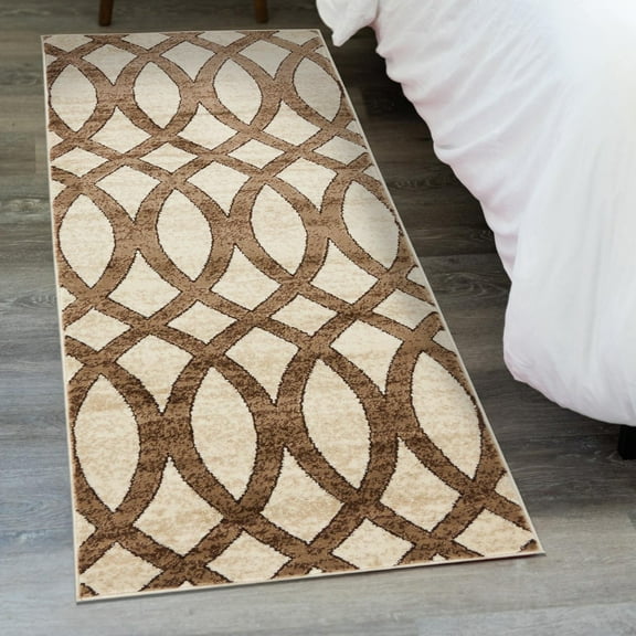 Unique Loom Rushmore Collection Area Rug - Bagmati (2' x 6' 1" Runner Brown/Cream)