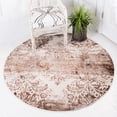 thumbnail image 1 of Unique Loom Rushmore Collection Area Rug - Bagmati (5' 1" Round Dark Beige/Brown), 1 of 6