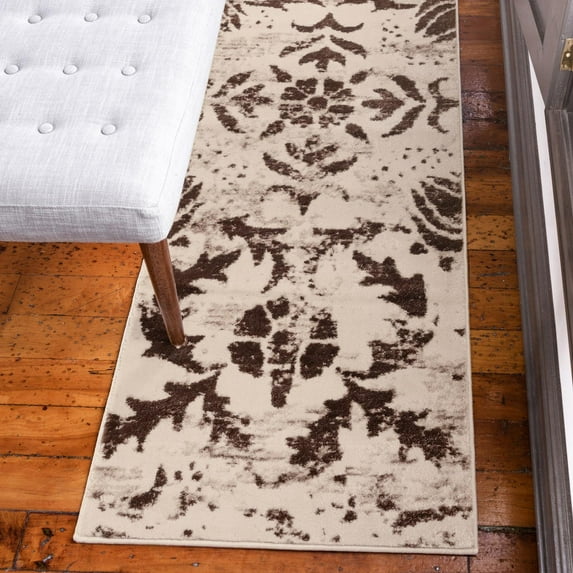 Unique Loom Rushmore Collection Area Rug - Jefferson (2' x 6' 1" Runner Chocolate Brown/Beige)