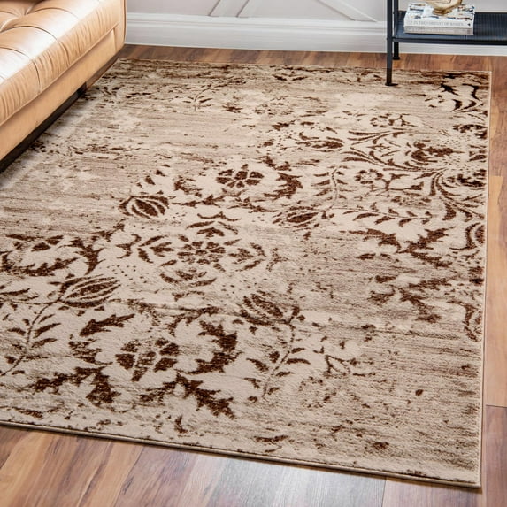 Unique Loom Rushmore Collection Area Rug - Jefferson (5' 1" x 8' Rectangle Chocolate Brown/Beige)