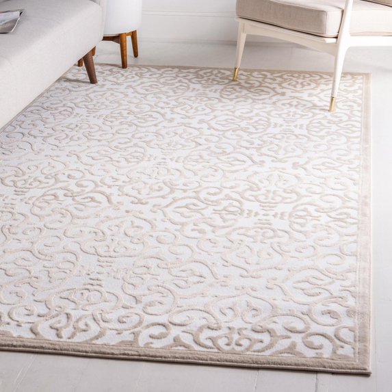 Unique Loom Rushmore Collection Area Rug - Johnson (8' x 11' 8" Rectangle Snow White/Beige)