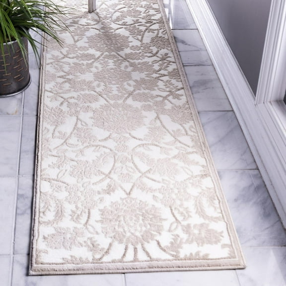 Unique Loom Rushmore Collection Area Rug - Taft (2' x 6' 1" Runner Snow White/Beige)