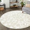 thumbnail image 1 of Unique Loom Rushmore Collection Area Rug - Taft (5' Round White Brown/Beige), 1 of 6