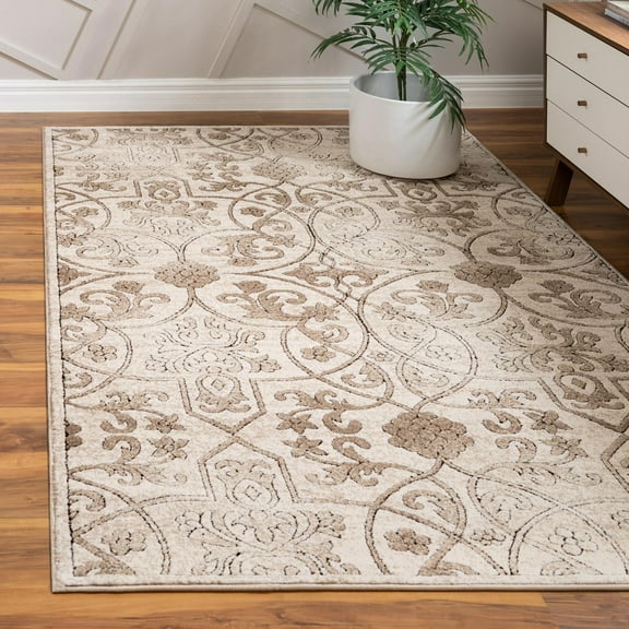 Unique Loom Rushmore Collection Area Rug - Washington (2' x 3' 1" Rectangle Dark Beige/Beige)