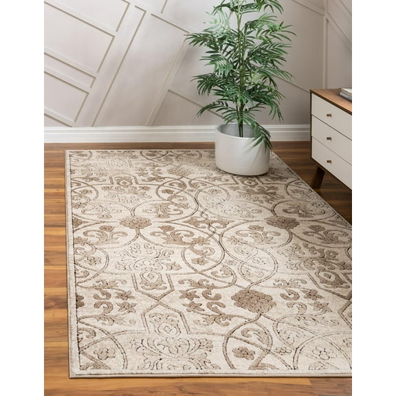 Unique Loom Rushmore Collection Area Rug - Washington (3' 3" x 5' 3" Rectangle Dark Beige/Beige)