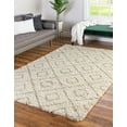 thumbnail image 1 of Unique Loom Ruth Trellis Shag Rug ,Rectangle,9' 0" x 12' 0" Beige Modern Trellis Living Room Bed Room Dining Room, 1 of 5