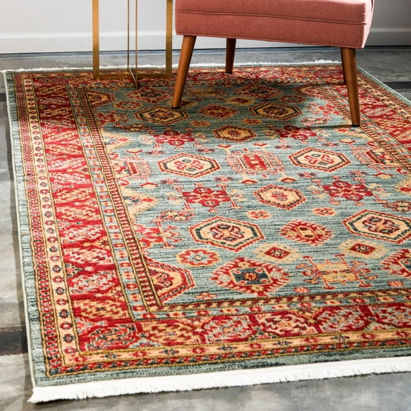 Unique Loom Sahand Collection Area Rug - Alexander (10' x 13' 1" Rectangle Light Blue/Light Brown)
