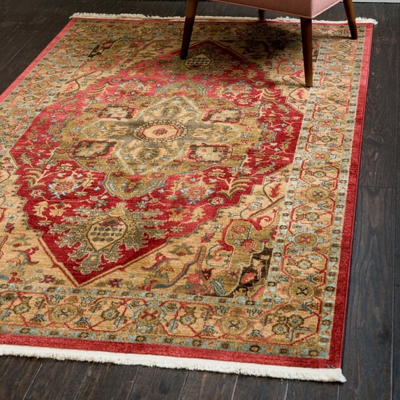 Unique Loom Sahand Collection Area Rug - Arsaces (5' 1" x 8' Rectangle Red/Brown)