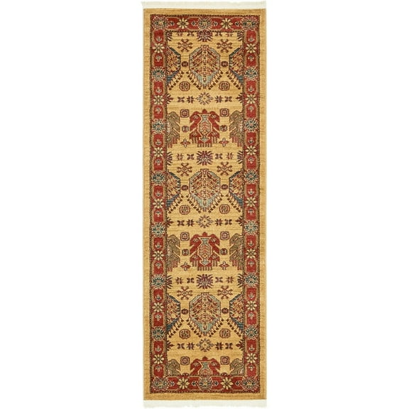 Unique Loom Sahand Collection Area Rug - Balash (2' x 6' 1" Runner Beige/Light Blue)