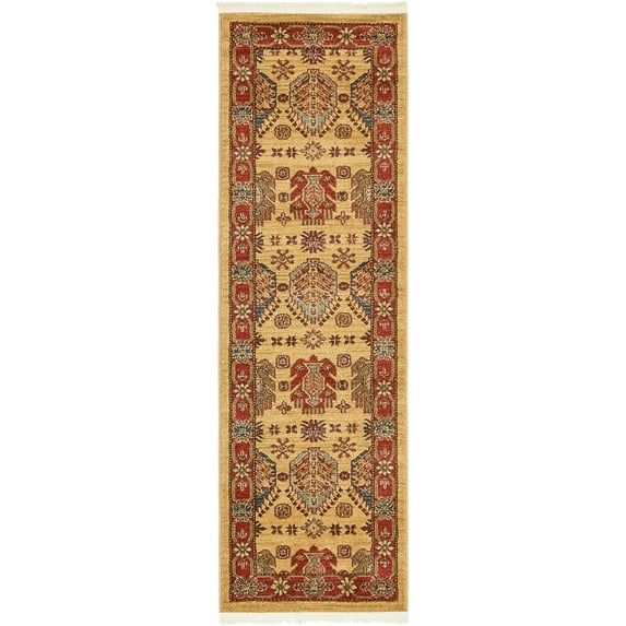 Unique Loom Sahand Collection Area Rug - Balash (2' x 6' 1" Runner Beige/Light Blue)