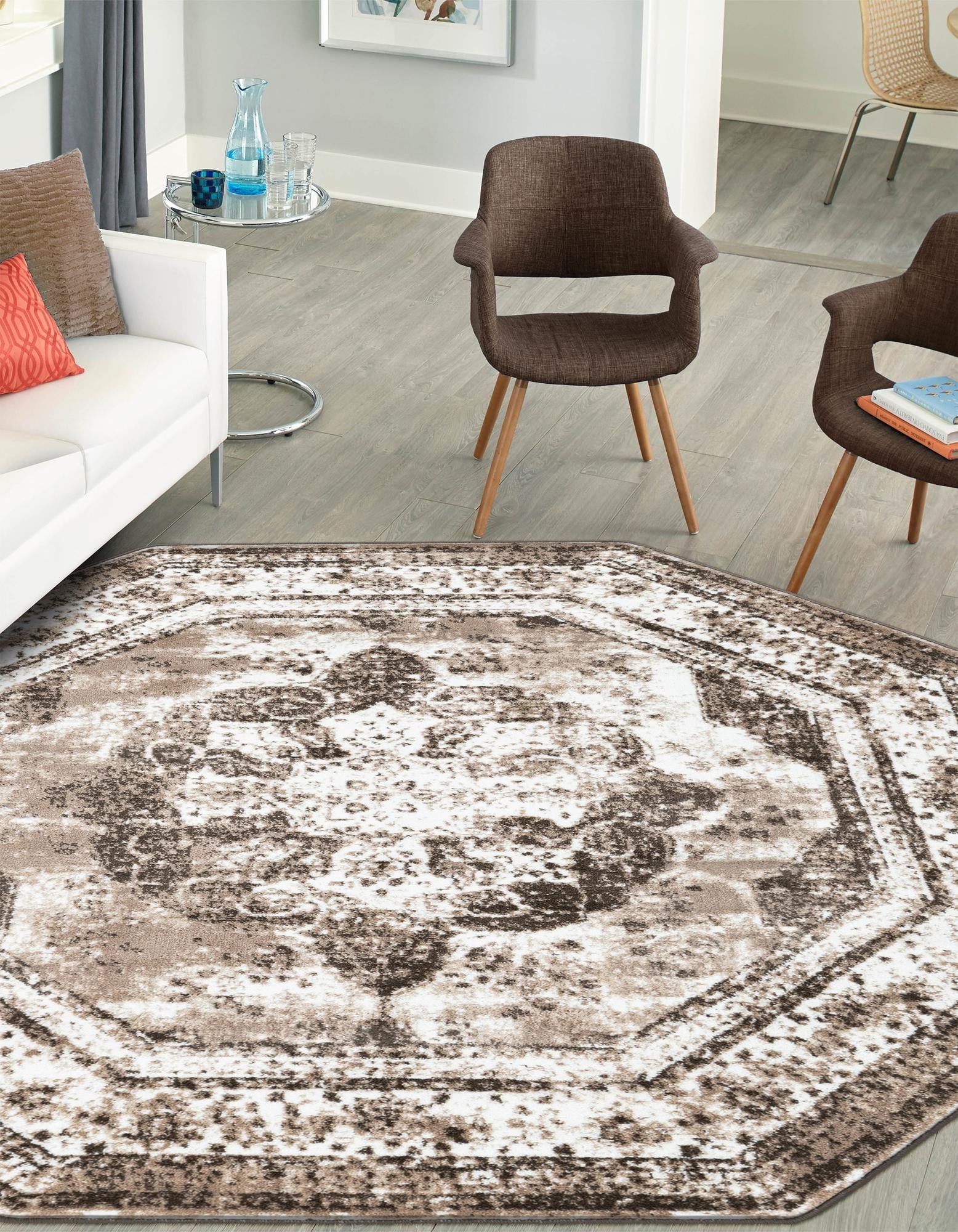 Unique Loom Sofia Collection Area Rug Salle Garnier (4' 1" Octagon