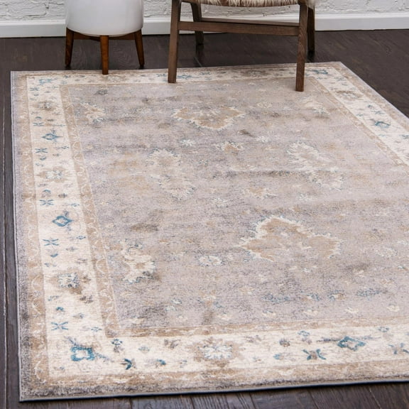 Unique Loom Salzburg Collection Area Rug (2' x 3' 1" Rectangle Gray/Beige)