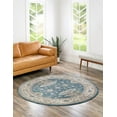 thumbnail image 1 of Unique Loom Salzburg Collection Area Rug (5' Round Light Blue/Gray), 1 of 10