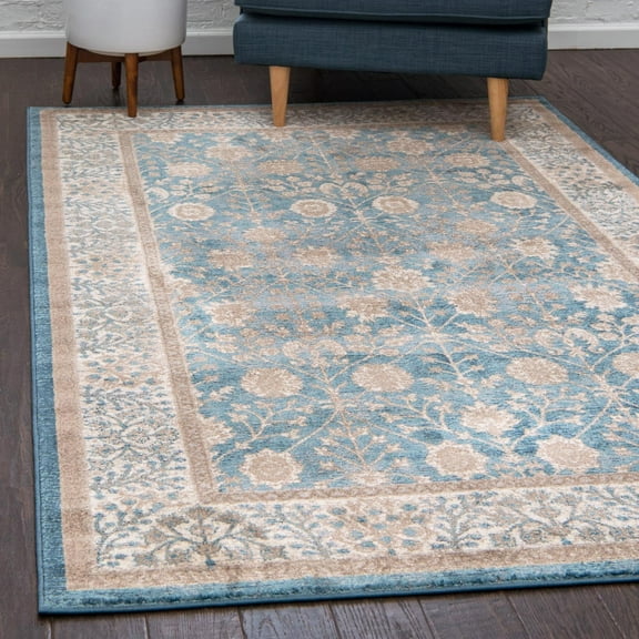 Unique Loom Salzburg Collection Area Rug - Gneis (2' x 3' 1" Rectangle Light Blue/Gray)