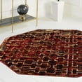 thumbnail image 1 of Unique Loom Saturn Collection Area Rug - Aura (5' 3" Octagon Burgundy/Cream), 1 of 7