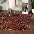 thumbnail image 1 of Unique Loom Saturn Collection Area Rug - Aura (5' 3" Square Burgundy/Cream), 1 of 7
