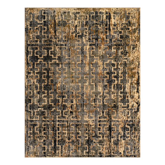 Unique Loom Saturn Collection Area Rug - Aura (7' 10" x 10' Rectangle Blue/Beige)