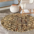thumbnail image 1 of Unique Loom Saturn Collection Area Rug - Aura (7' Round Beige Cream/Beige), 1 of 7