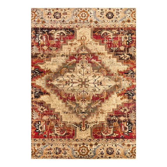 Unique Loom Saturn Collection Area Rug - Evo (10' x 14' 1" Rectangle Burgundy Beige/Cream)