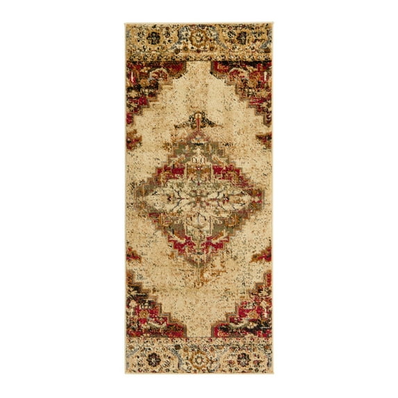 Unique Loom Saturn Collection Area Rug - Evo (2' x 5' 1" Runner Burgundy Beige/Cream)