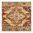 thumbnail image 1 of Unique Loom Saturn Collection Area Rug - Evo (5' 3" Square Burgundy Beige/Cream), 1 of 11