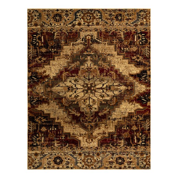 Unique Loom Saturn Collection Area Rug - Evo (7' 10" x 10' Rectangle Burgundy Beige/Cream)