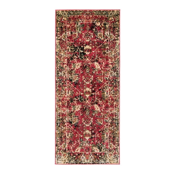 Unique Loom Saturn Collection Area Rug - Ion (2' 2" x 5' Runner Burgundy/Cream)
