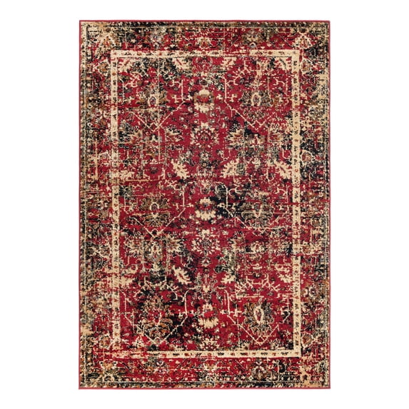 Unique Loom Saturn Collection Area Rug - Ion (4' 1" x 6' 1" Rectangle Burgundy/Cream)