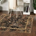 thumbnail image 1 of Unique Loom Saturn Collection Area Rug - Ion (5' 3" Square Black/Cream), 1 of 6