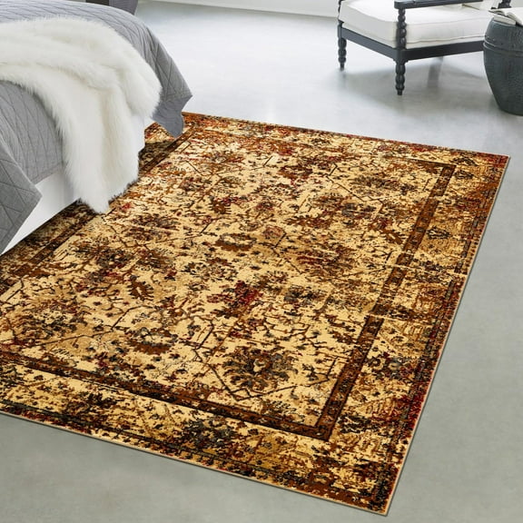 Unique Loom Saturn Collection Area Rug - Ion (7' 10" x 10' Rectangle Beige Cream/Beige)