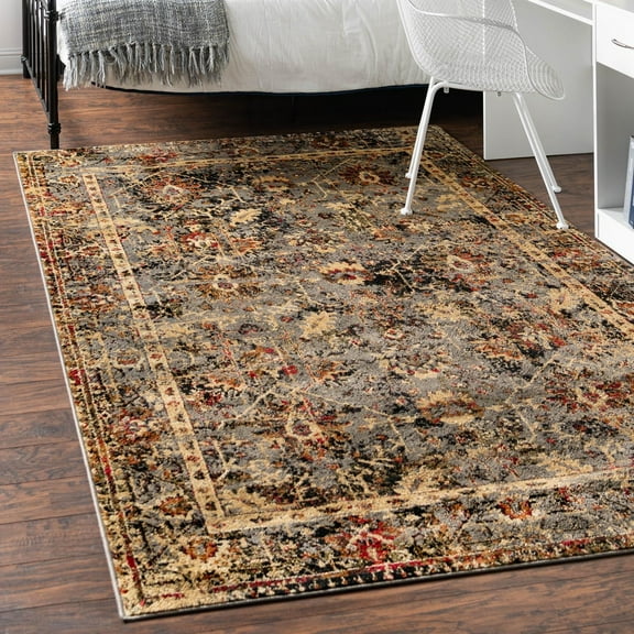 Unique Loom Saturn Collection Area Rug - Ion (7' 10" x 10' Rectangle Blue/Beige)