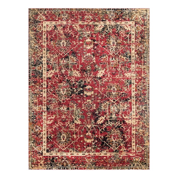 Unique Loom Saturn Collection Area Rug - Ion (9' x 12' Rectangle Burgundy/Cream)
