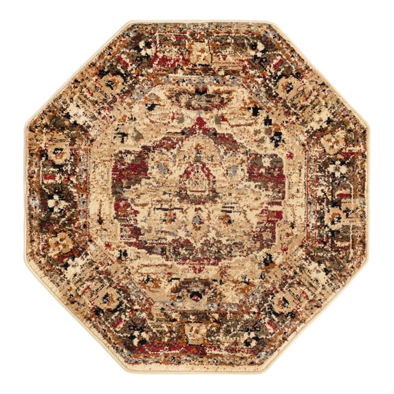 Unique Loom Saturn Collection Area Rug - Outlook (3' 3" Octagon Cream/Cream)