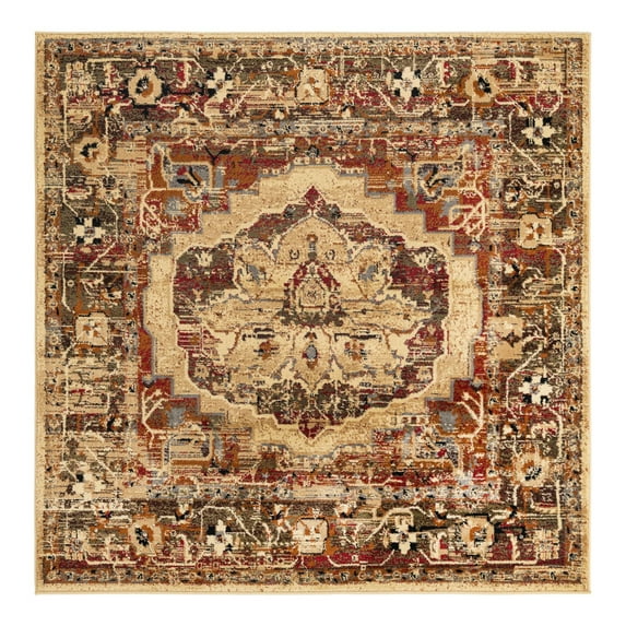 Unique Loom Saturn Collection Area Rug - Outlook (5' 3" Square Cream/Cream)