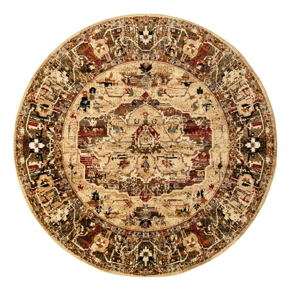 Unique Loom Saturn Collection Area Rug - Outlook (7' 10" Round Cream/Cream)