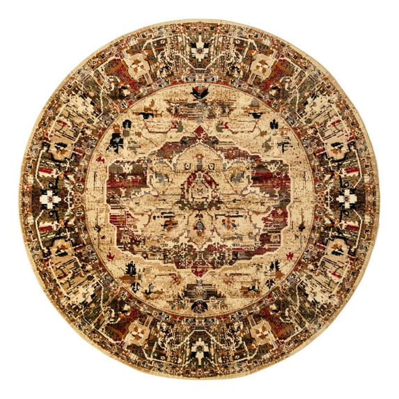 Unique Loom Saturn Collection Area Rug - Outlook (7' 10" Round Cream/Cream)