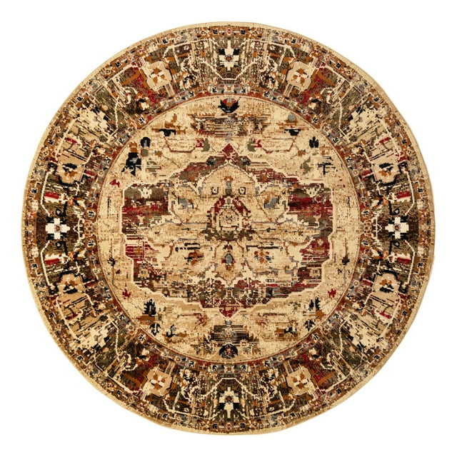 Unique Loom Saturn Collection Area Rug - Outlook (7' 10" Round Cream/Cream)
