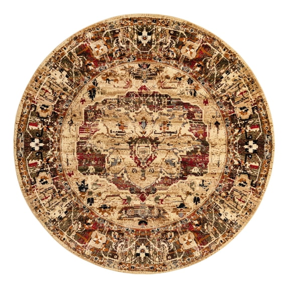 Unique Loom Saturn Collection Area Rug - Outlook (7' Round Cream/Cream)