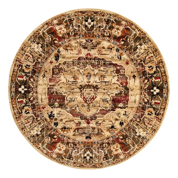Unique Loom Saturn Collection Area Rug - Outlook (7' Round Cream/Cream)