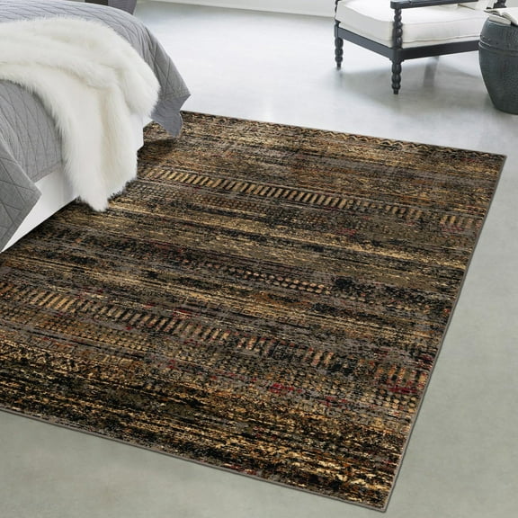 Unique Loom Saturn Collection Area Rug - Relay (2' 2" x 3' Rectangle Blue/Black)