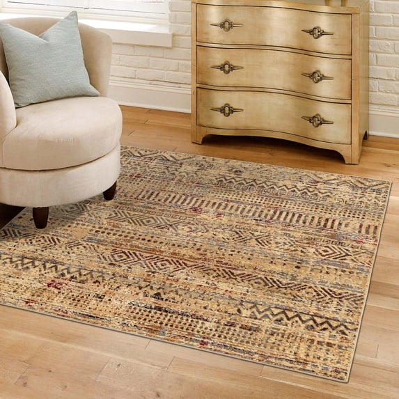 Unique Loom Saturn Collection Area Rug - Relay (7' 10" Square Beige/Cream)