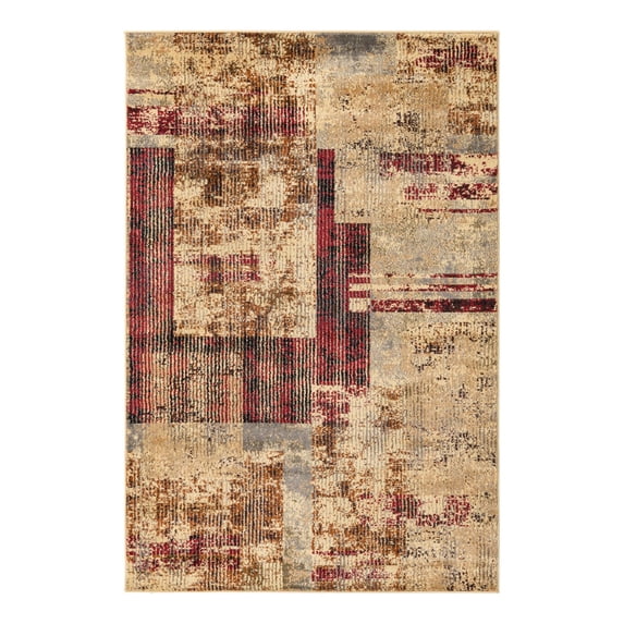 Unique Loom Saturn Collection Area Rug - Sky (4' x 6' Rectangle Multi/Cream)