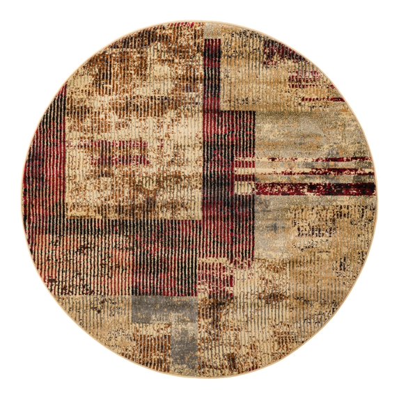 Unique Loom Saturn Collection Area Rug - Sky (5' 3" Round Multi/Cream)
